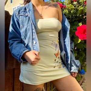 VINTAGE pale green bodycon dress